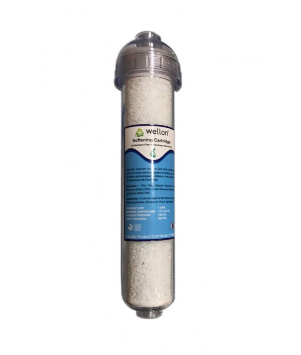 Wellon Water Softener Cartridge for All Types of Water Purifiers to Remove Hardness and Increase Membrane Life. (13'' Inch)